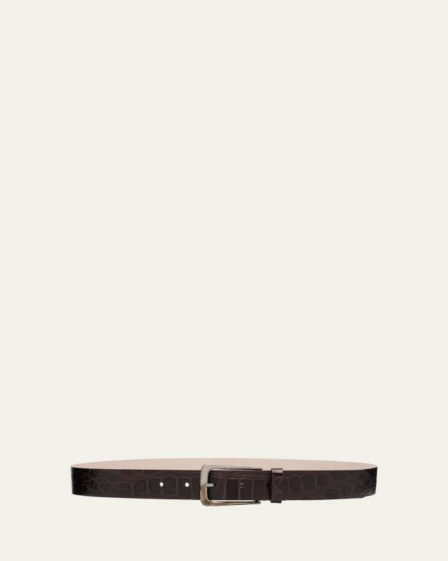 Vintage-Effect Leather Belt